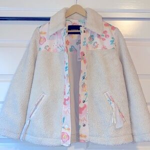 Coach Blocked Floral Sherpa Jacket NWT